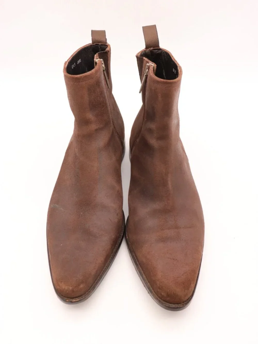 Donald J Pliner Boots Men's 8.5 Jayee Brown Waxed Suede Pointed Toe Ankle Shoes